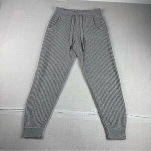 Naked Cashmere Womens Ribbed Jogger Pants 100% Cashmere Gray Small Soft Comfort